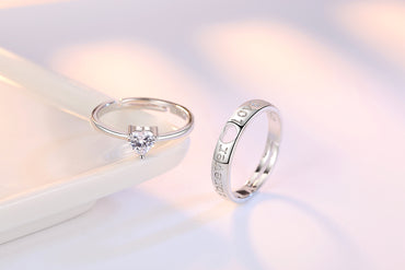 Heart-shaped Opening Couple Tanabata Gift Copper Ring Jewelry Wholesale