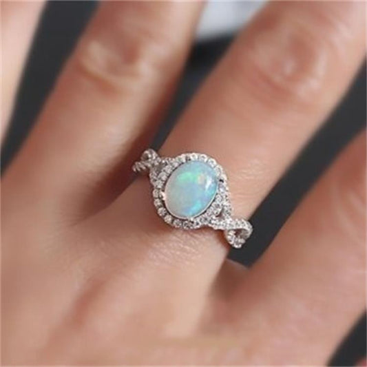 1 Piece Fashion Oval Alloy Plating Inlay Artificial Gemstones Zircon Women's Rings