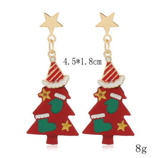 Fashion Christmas Tree Santa Claus Snowman Alloy Plating Women's Drop Earrings 1 Pair