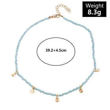 Fashion Simple Style Geometric Round Beaded Alloy Beads Necklace