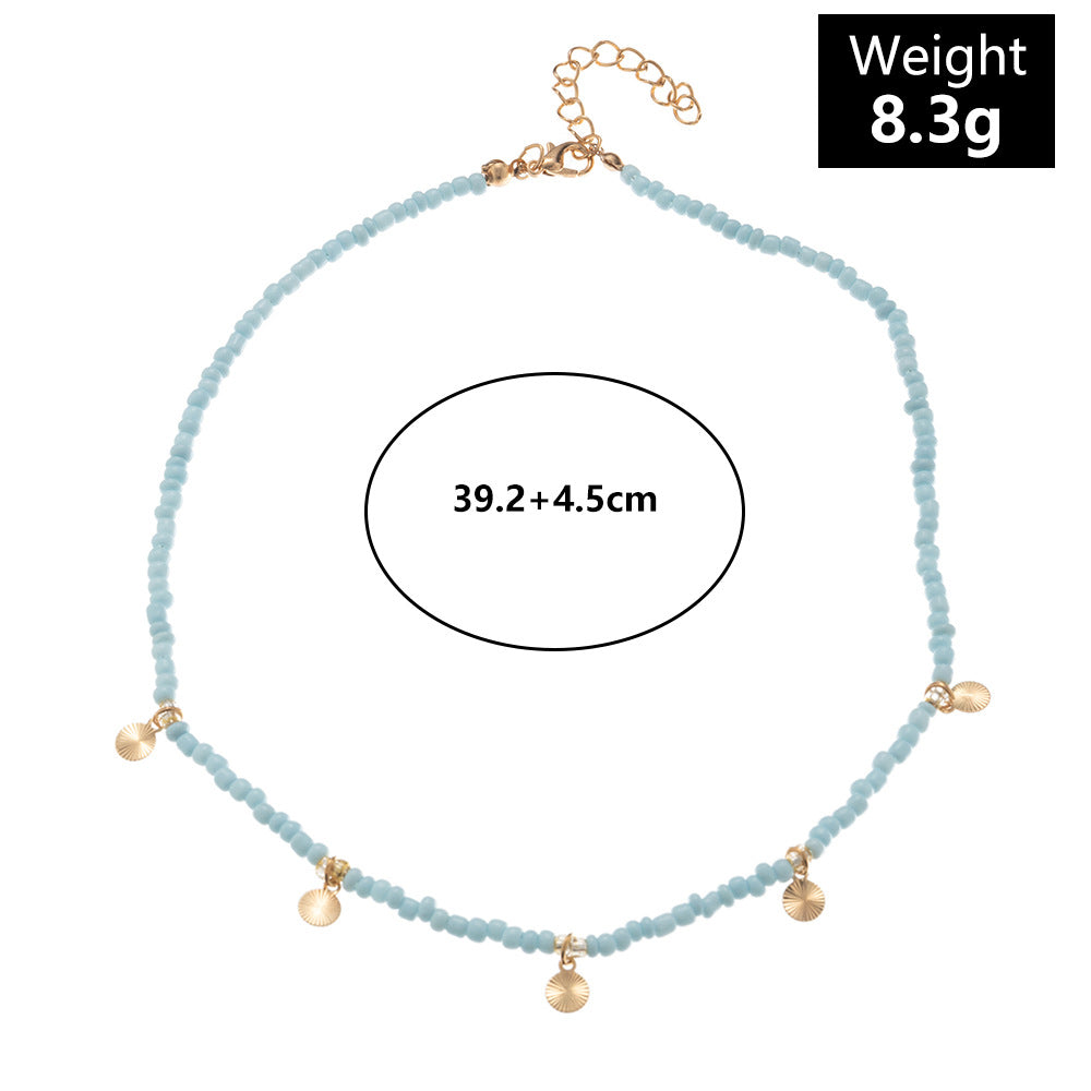 Fashion Simple Style Geometric Round Beaded Alloy Beads Necklace