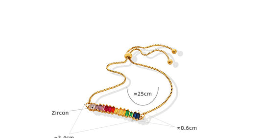 Neutral Minimalist Color Zircon Bracelet Titanium Steel Gold-plated Chain