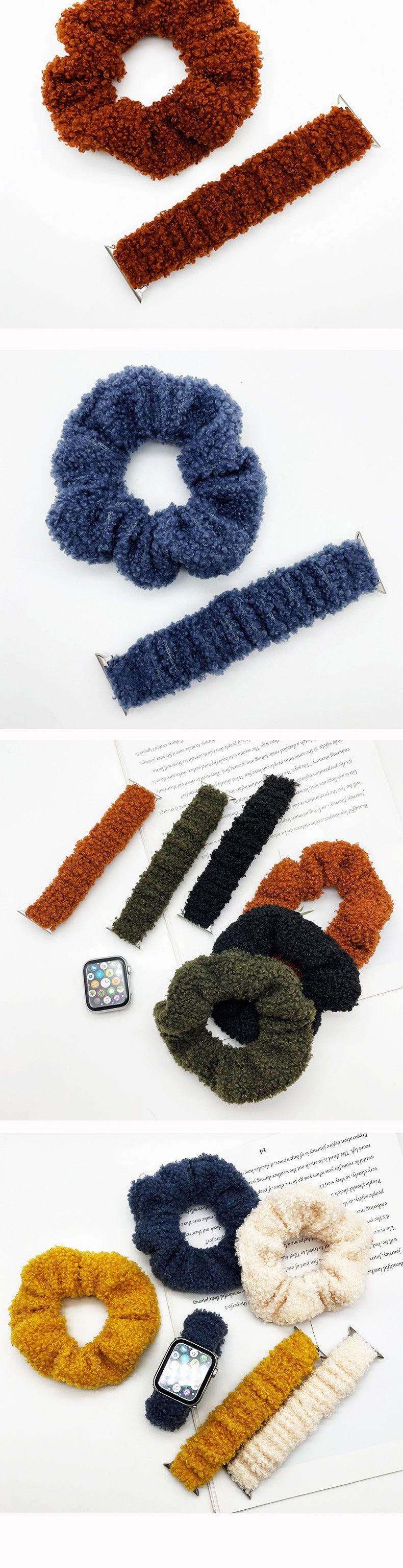 Autumn And Winter Plush Solid Color  Iwatch Fashion Strap