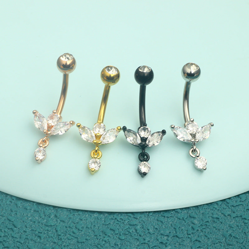 Vintage Style Solid Color Stainless Steel Plating Belly Ring