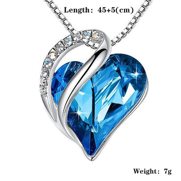 Fashion Heart Shape Alloy Crystal Rhinestone Pendant Necklace 1 Piece
