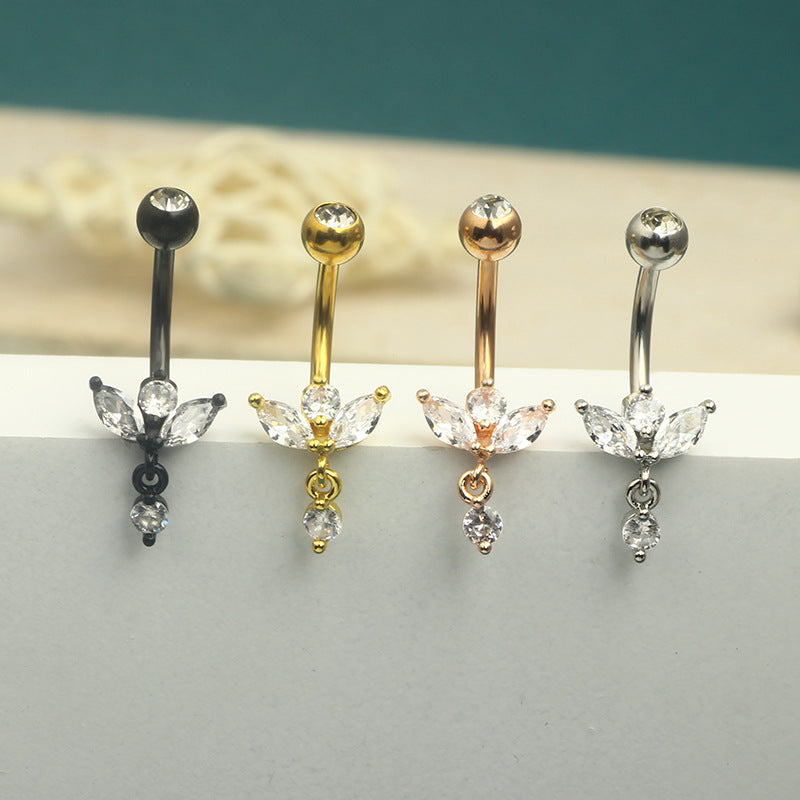Vintage Style Solid Color Stainless Steel Plating Belly Ring