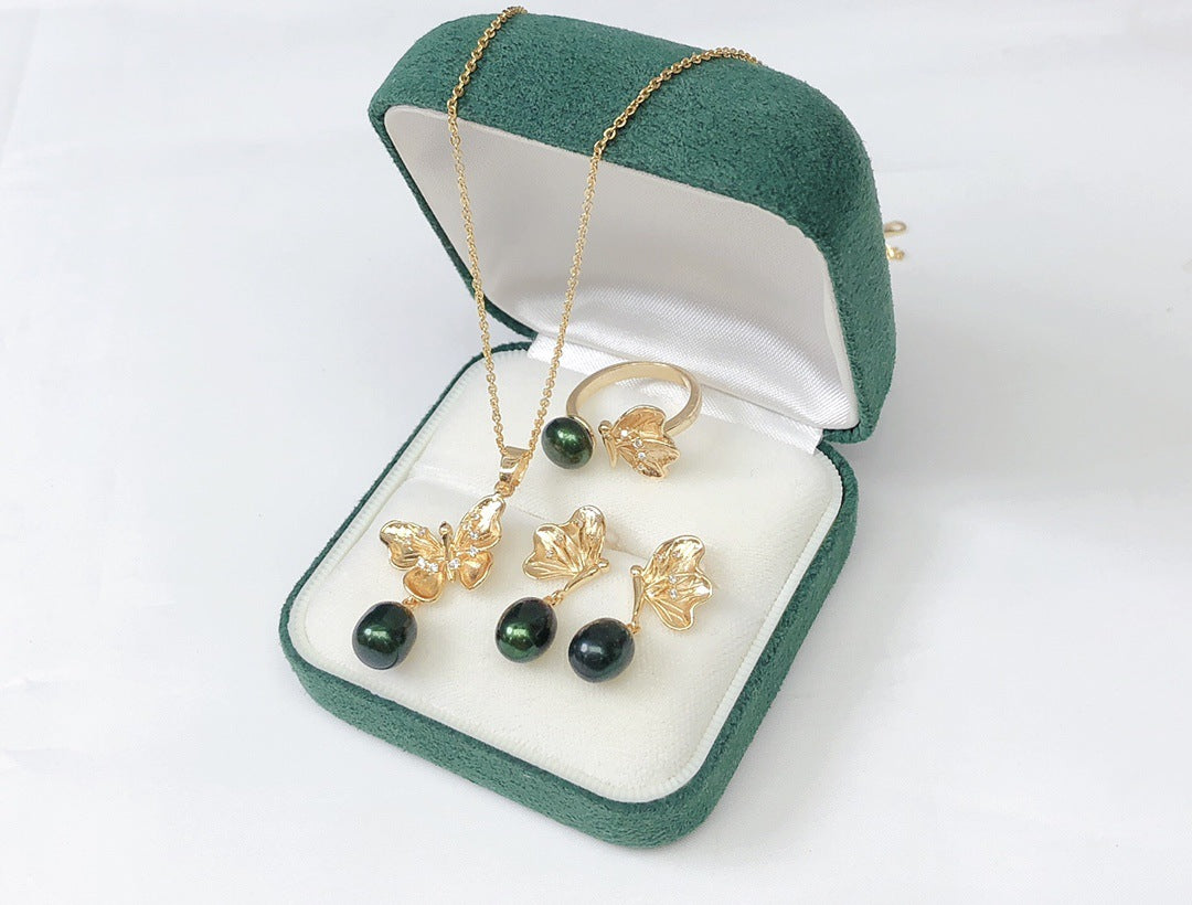 Elegant Lady Geometric Freshwater Pearl Rings Earrings Necklace In Bulk