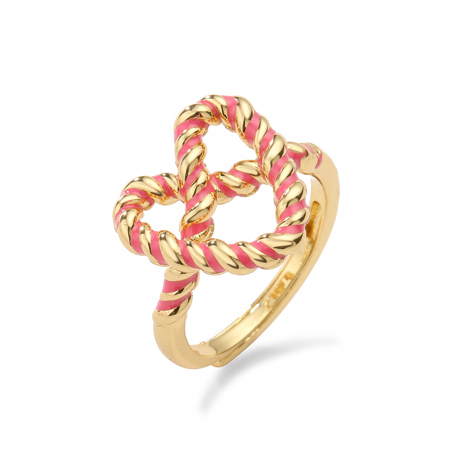 Elegant Simple Style Heart Shape Copper Enamel Plating Rings