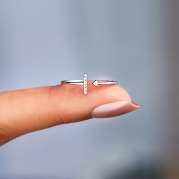 Basic Simple Style Geometric Sterling Silver Plating Inlay Zircon Open Rings