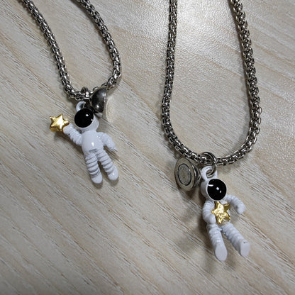 Ig Style Astronaut Alloy Rope Spray Paint Plating Women's Bracelets Necklace