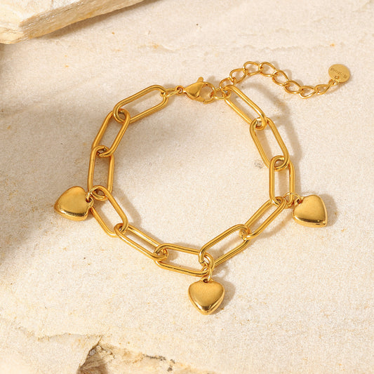 Vintage Style Geometric Stainless Steel Gold Plated Bracelets