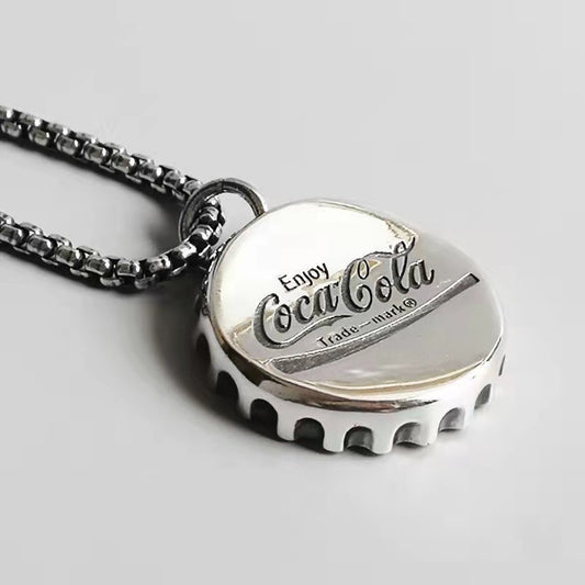 Fashion Letter Bottle Cap Alloy Stainless Steel Plating Unisex Pendant Necklace 1 Piece