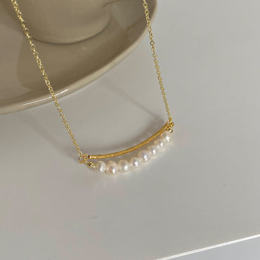 Modern Style Geometric Freshwater Pearl Plating Necklace