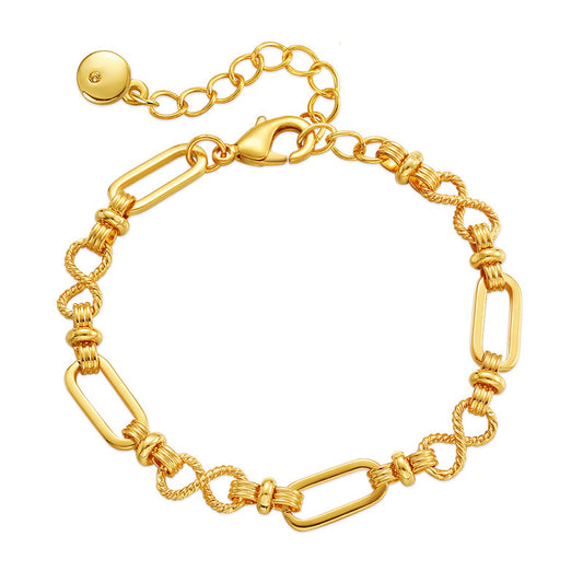 Simple Style Solid Color Gold Plated Metal Wholesale Bracelets