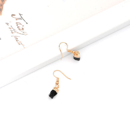 1 Pair Lady Vacation Water Droplets Natural Stone Copper Drop Earrings