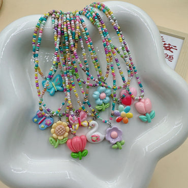 Lady Animal Seed Bead Wholesale Pendant Necklace
