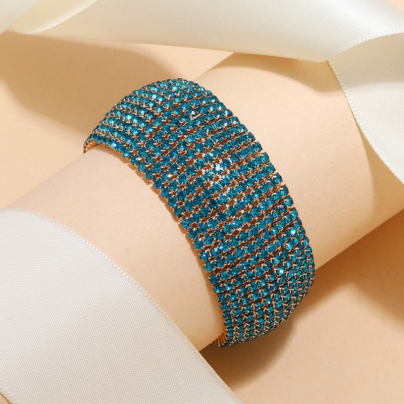 Creative Fashion Diamond Crystal Rhinestone Copper Bracelet Full Diamond