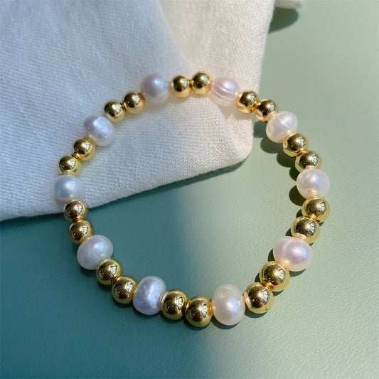 1 Piece Fashion Geometric Freshwater Pearl Plating Bracelets