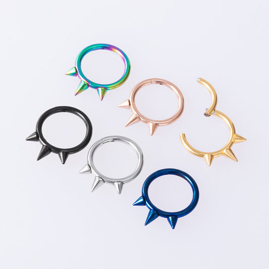 Fashion Solid Color Stainless Steel Plating Nose Ring 1 Piece