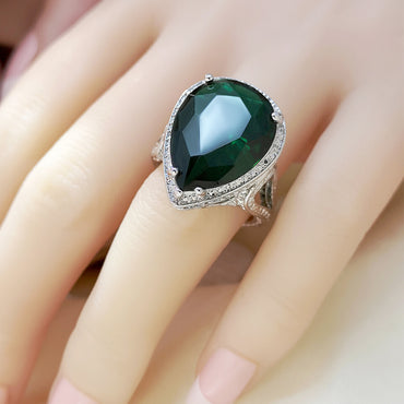 European And American Fashion Emerald Zircon Ring