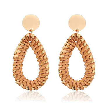 1 Pair Exaggerated Circle Sector Wood Handmade Women's Drop Earrings