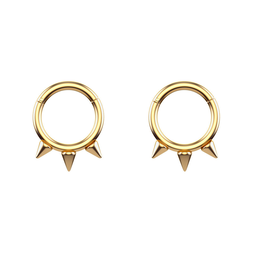 Fashion Solid Color Stainless Steel Plating Nose Ring 1 Piece
