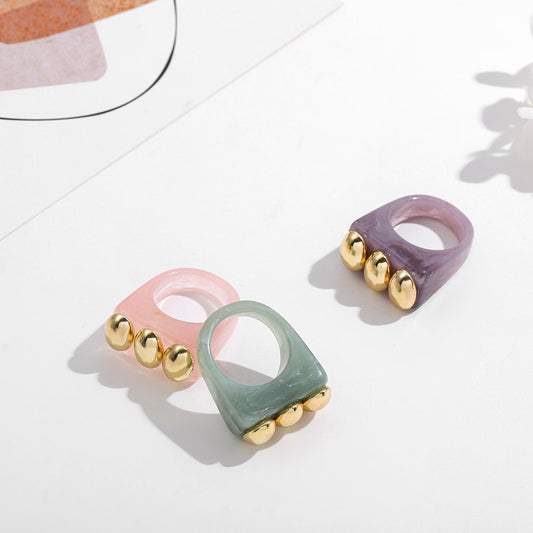 Wholesale Jewelry Sweet Geometric Oval Plastic Rings