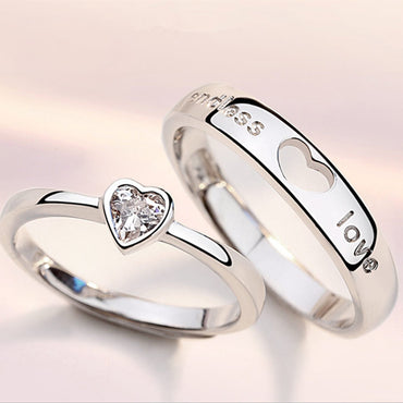 Simple Style Heart Shape Copper Inlay Artificial Gemstones Rings 1 Piece