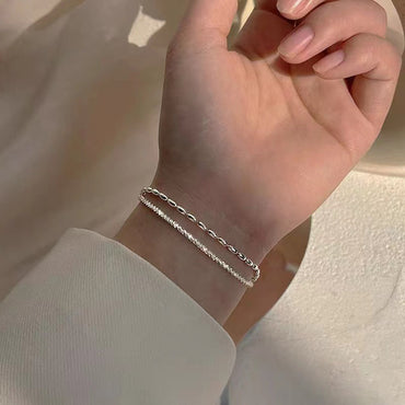 Simple Style Solid Color Sterling Silver Plating Gold Plated Bracelets