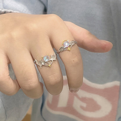 Fashion Angel Metal Plating Inlay Artificial Gemstones Women's Rings 1 Piece