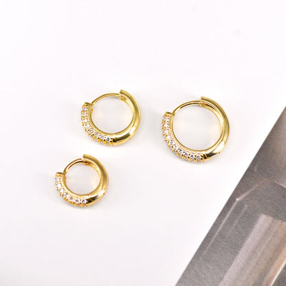 Zircon Circle Earrings Zircon European And American Hipster Earrings Personalized Jewelry
