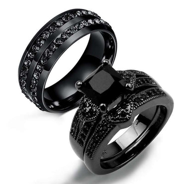 Fashion Square Heart Shape Stainless Steel Alloy Inlaid Zircon Rings