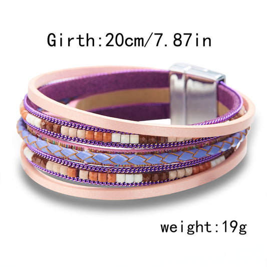 Simple Style Geometric Pu Leather Women's Bracelets