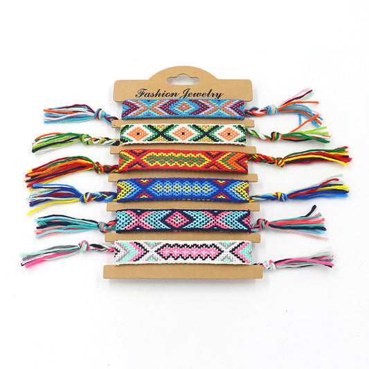 Ethnic Style Plaid Polyester Unisex Bracelets 1 Piece