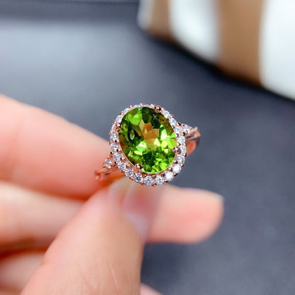 Internet Celebrity Tik Tok Live Stream Ornament Imitation Natural Colored Gems Topaz Amethyst Citrine Olivine Ring