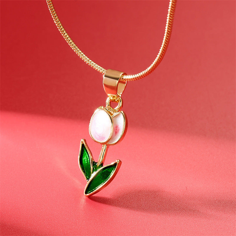 Simple Style Classic Style Flower Alloy Plating Gold Plated Women's Pendant Necklace
