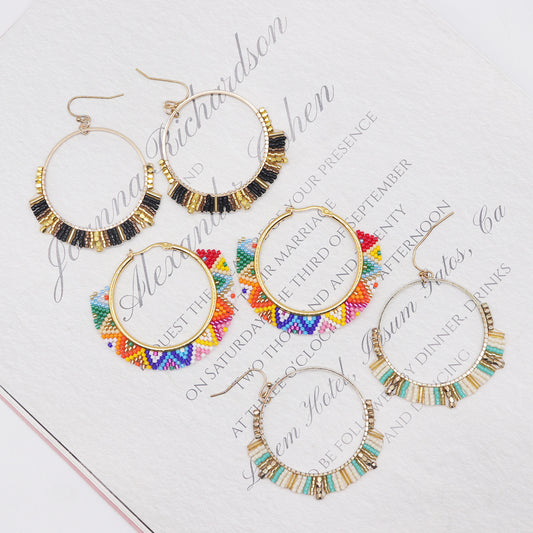 New  Hot Selling Boho Colorful Geometric Miyuki Earrings Wholesale Big Circle Women's Earrings
