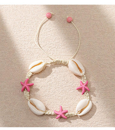 Vacation Starfish Shell Turquoise Shell Knitting Women's Bracelets Necklace