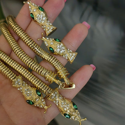 Glam Streetwear Animal Copper Inlay Rhinestones Earrings Necklace Jewelry Set
