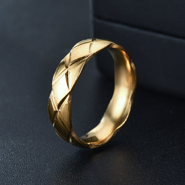 New Simple Cutting Arc Batch Flower Shaped Stainless Steel Ring