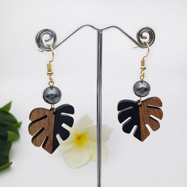1 Pair Simple Style Leaf Wood Women's Drop Earrings