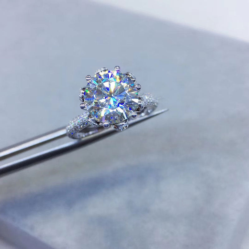Fashion Simple Style Geometric Sterling Silver Diamond Artificial Diamond Rings