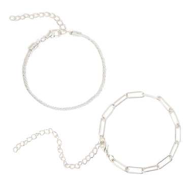 New Creative Simple Jewelry Sparkling Alloy Bracelets 2-piece Set