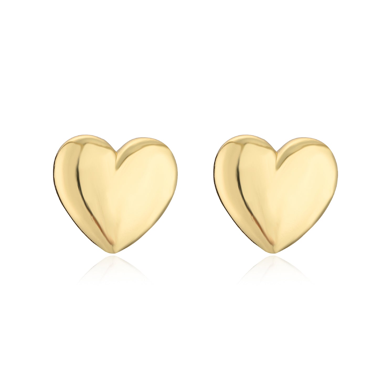 New Style Copper Inlaid Zircon 18k Gold Plated Heart Stud Earrings Necklace Opening Ring