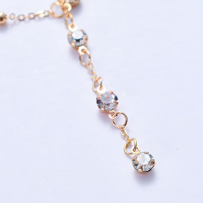 Modern Style Solid Color Alloy Plating Inlay Artificial Gemstones Women's Body Chain