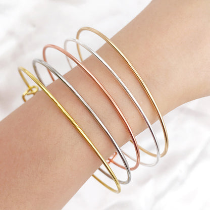 Simple Style Classic Style Commute Round Solid Color Iron Wholesale Bangle