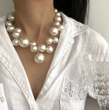 Fashion Round Imitation Pearl Women's Necklace 1 Piece