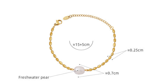 Elegant Geometric Pearl Titanium Steel Plating Bracelets 1 Piece