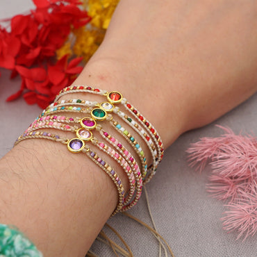 Niche Design Fashion Simple Miyuki Rice Beads Hand-woven Diamond-studded Friendship Rope Small Bracelet