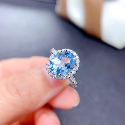 Internet Celebrity Tik Tok Live Stream Ornament Imitation Natural Colored Gems Topaz Amethyst Citrine Olivine Ring